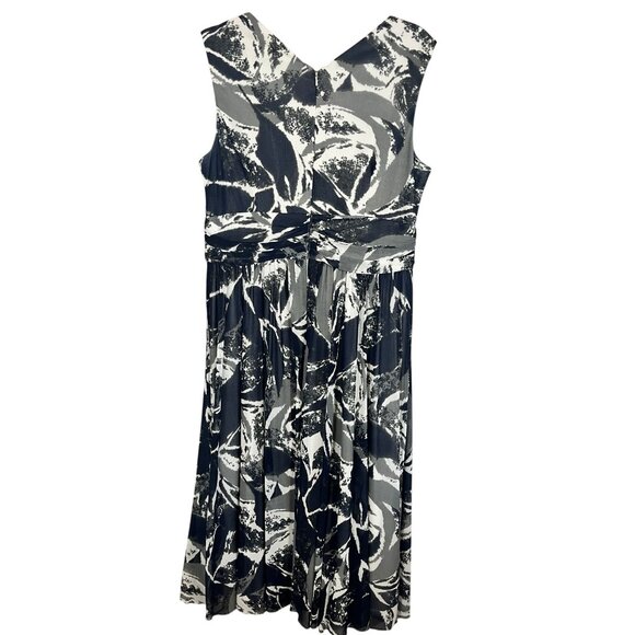 Coldwater Creek Tank Dress 10 Gray Ruched Empire Waist Fit Flare Work Wear Chic - Picture 2 of 12